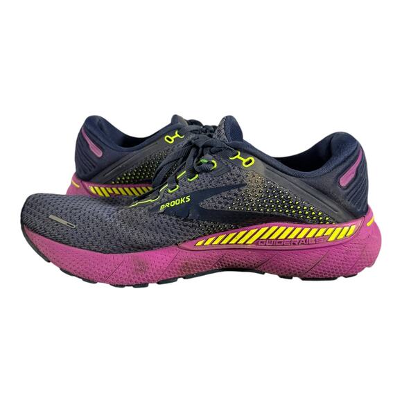Brooks Adrenaline GTS 22 Women’s 11 Navy Purple Neon Running Shoes Medium B - Picture 7 of 9